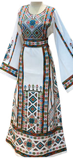 Load image into Gallery viewer, High Quality White Stylish Embroidered Palestinian Thobe
