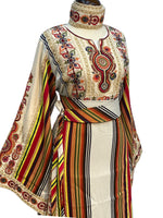 Load image into Gallery viewer, Majdalway Beige Shade Embroidered Palestinian Fellahi Thobe
