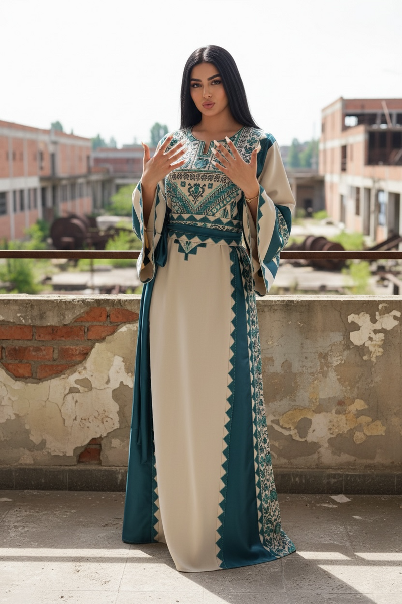 Eid collection Elegant Dress Embroidered Palestinian Dress – Tatreez1