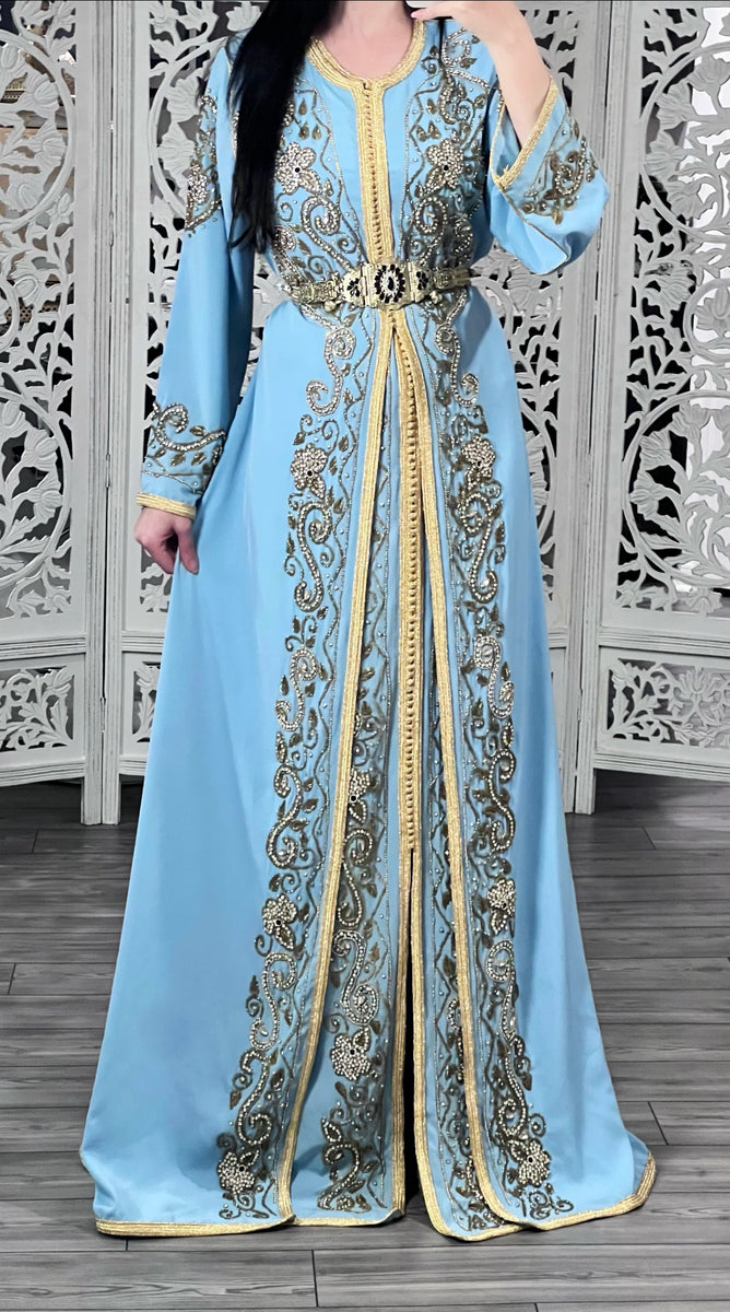 Elegant Selection 2 pieces Moroccan Handmade stone caftan Heavy Tatreez1 Elegant Selection 2 pieces Moroccan Handmade stone caftan Heavy Tatreez1
