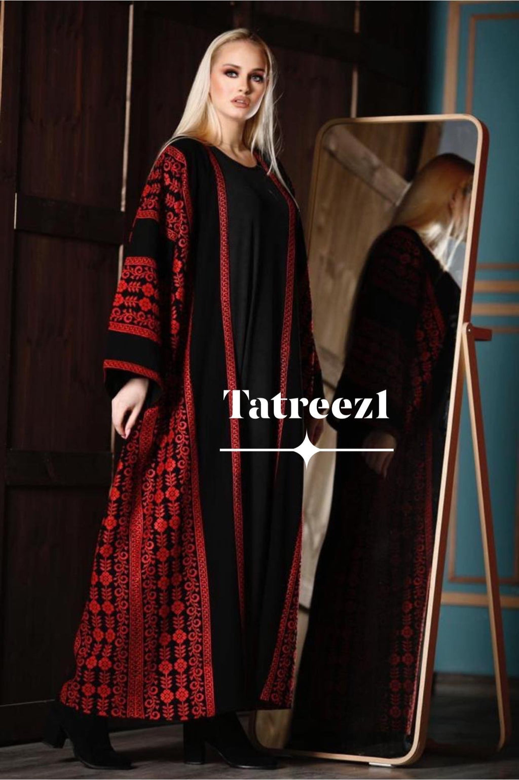 Embroidery Bisht tatreez Dress Free size - Tatreez1