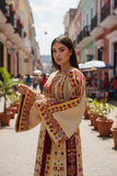 Baharej Thoub Luxury Embellishments Beige Shade Embroidered Palestinian Thobe