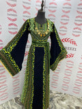 Green Palestinian Green Olive Thobe Embroidery