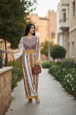 Load image into Gallery viewer, Sanabel Al-Qamh White Thoub
