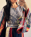 Majdalway Navy Embroidered Palestinian Fellahi Thobe