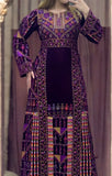 Purple ,Maroon, Blue Emberoidery Velvet Stone Embroidery Thobe
