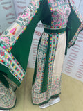 Stunning Green Embroidered Palestinian Thobe Reversible Belt