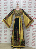 Velvet Black Palestinian Tatreez Thobe Heritage Elegance Embroidered Dress