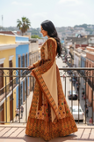 Orange Burnt The Glow Thoub Palestinian Featuring Wide Sleeve
