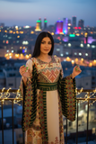 Jacquard-Embroidered Palestinian Thobe  Wide Sleeves