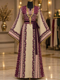 Palestinian Mulberry Embroidered Thobe