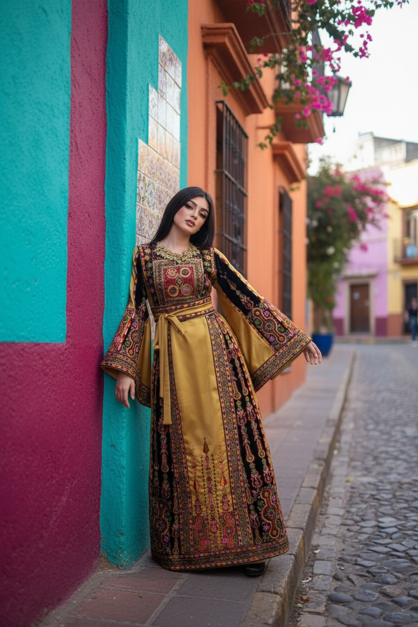 The Diamond Satin Luxury Tatreez Thobe