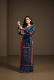 Blue Velvet Golden Embroidery Thoub