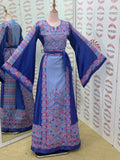 Stunning Blue Embroidered Palestinian Thobe Reversible Belt