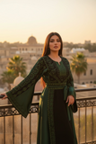 The Green Embroidery Silk Fashion Dress