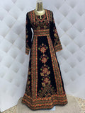 Golden Embroidery Velvet Embroidery Palestinian Fellahi Thobe