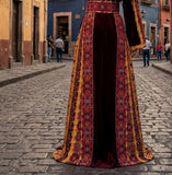 Maroon Thoub Al Malak Golden Embroidery