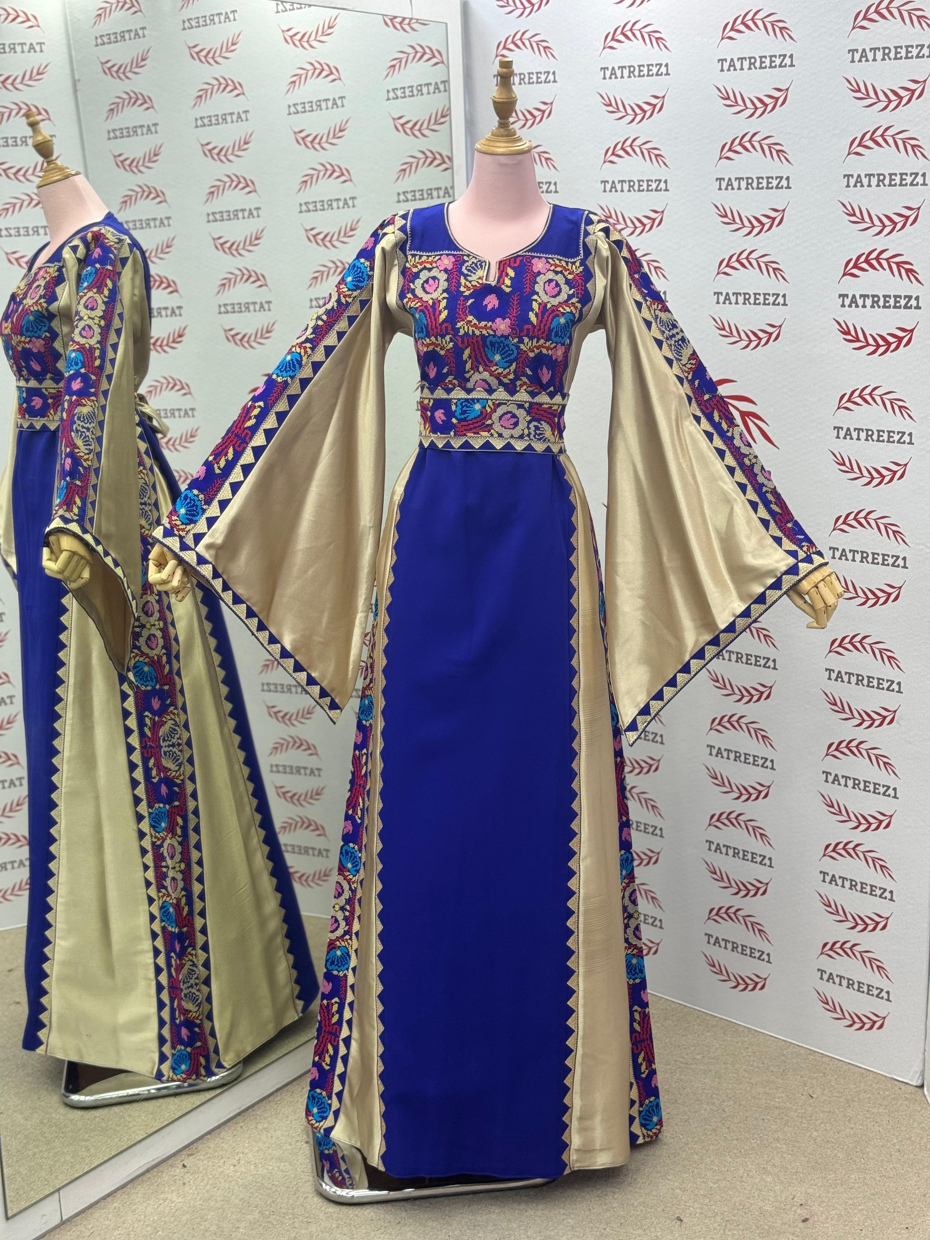Blue Simple Elegant Embroidered Dress