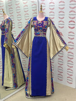 Load image into Gallery viewer, Blue Simple Elegant Embroidered Dress
