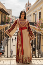 Load image into Gallery viewer, Beige Shade Kasab Malacca Thobe
