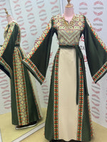 Load image into Gallery viewer, Simply Elegant Wide Sleeve Thoub Embroidered Palestinian Thobe
