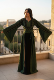 The Green Embroidery Silk Fashion Dress