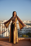 The Golden Embroidery Silk Fashion Dress