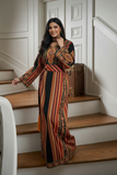 Black multicolored Embroidered Palestinian Fellahi Thobe