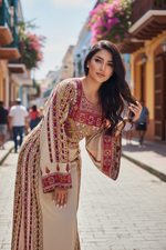 Load image into Gallery viewer, Elegant Embroidered Palestinian Fellahi Thobe
