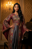 Al-Fidda The Winged Metallic Gray with Wine Accents Thoub