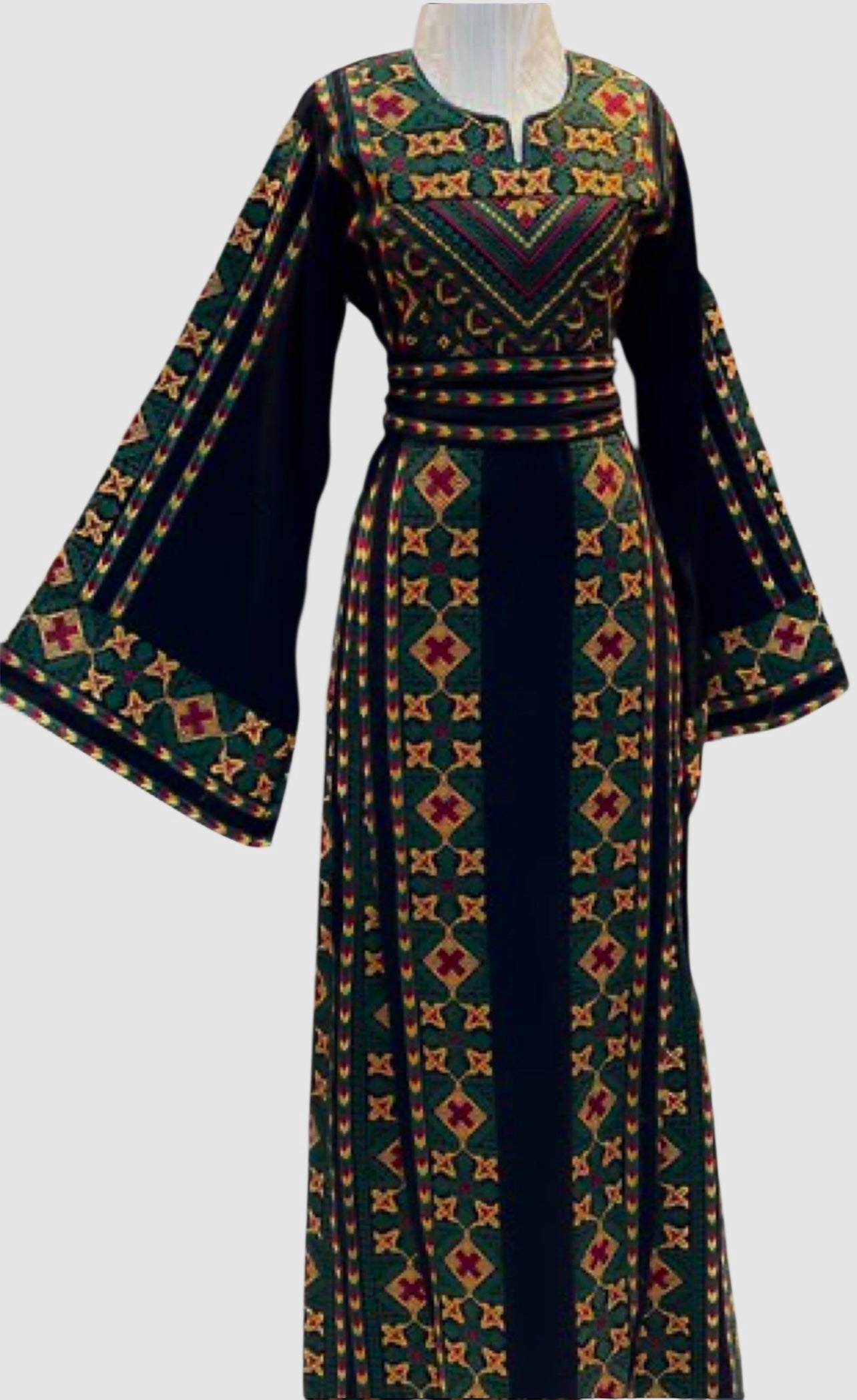 Green Embroidery Traditional luxurious touch Thoub