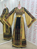 Velvet Black Palestinian Tatreez Thobe Heritage Elegance Embroidered Dress