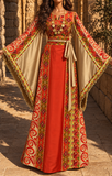 The Winged Metallic Palestinian Coral Burnt Terracotta Thoub