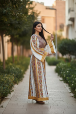 Load image into Gallery viewer, Sanabel Al-Qamh White Thoub
