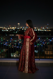 Th Maroon Velvet Malacca Embroidered Palestinian Fellahi Thobe