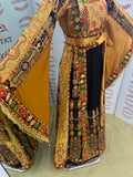 Yellow Mustard Glow Satin Bell Sleeve Thoub