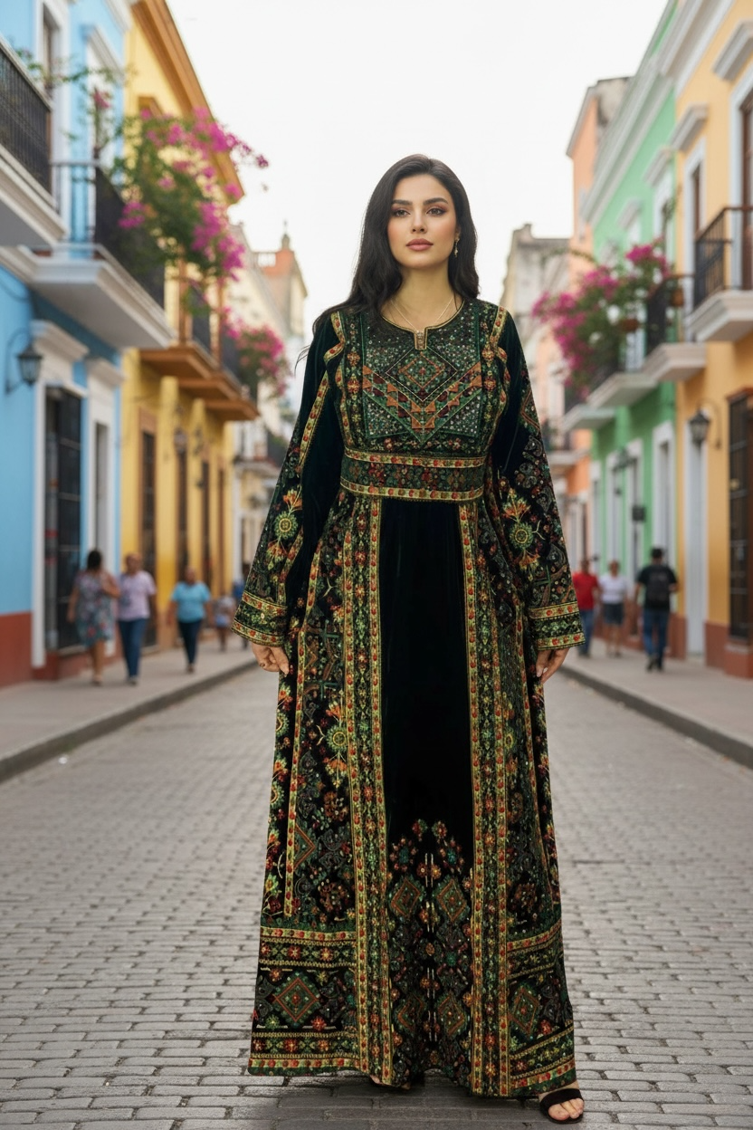 Green Velvet Stunning Thoub