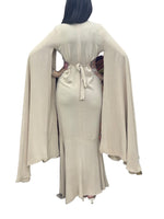 Charger l&#39;image dans la galerie, Beige Dress Sleeve Drop Tatreez Elegant Beautiful Embroidery
