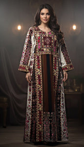 New Collection Jennah wnar Malacca Thoub Silk Velvet  Embroidery Thoub come with Embroidery Belt