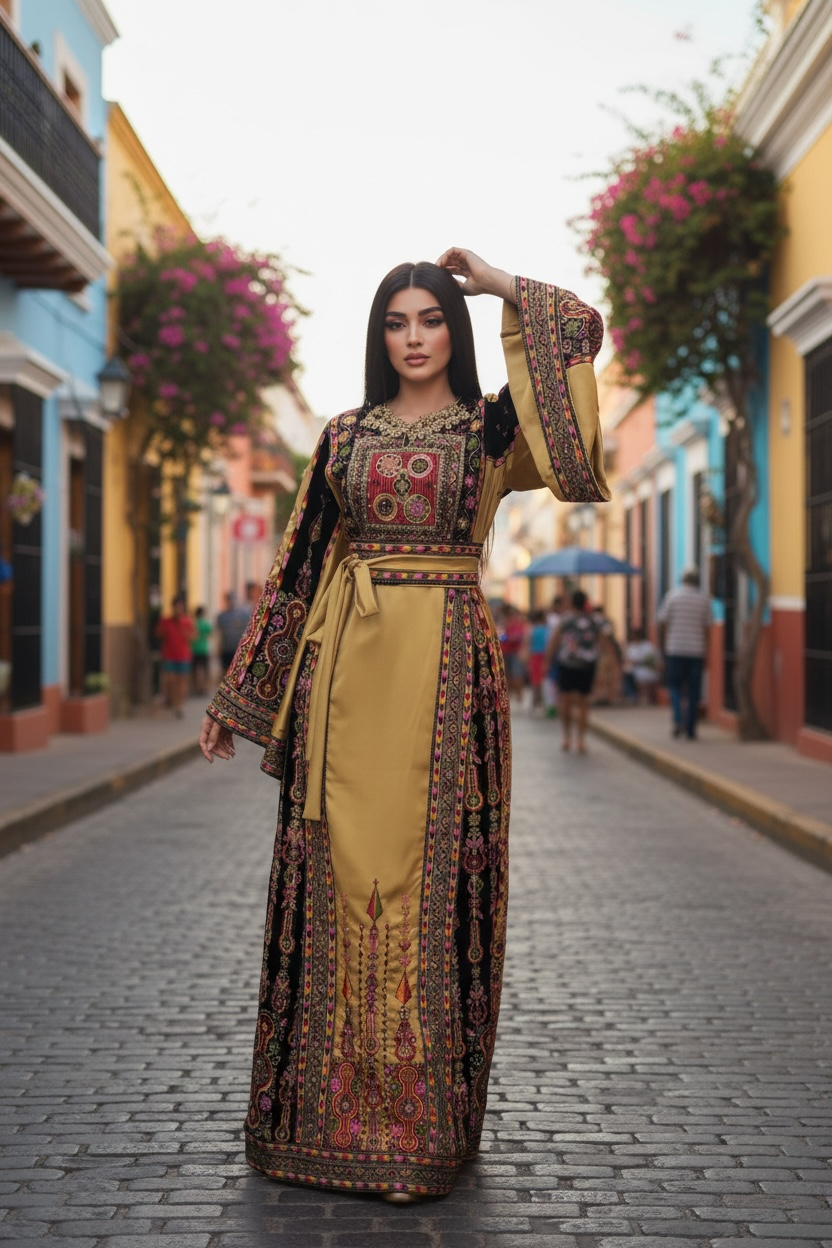 The Diamond Satin Luxury Tatreez Thobe