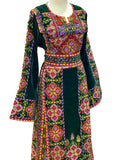 Green Silk Velvet Stone Embroidery Thobe
