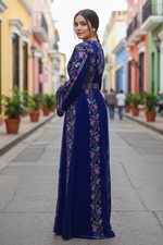 Load image into Gallery viewer, Blue Velvet Bloom Stunning Thoub
