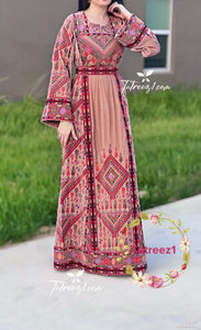 Velvet Brownish Shade Stoned Embroidery Thoub