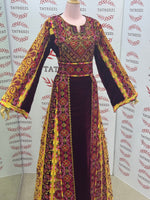 Load image into Gallery viewer, Maroon Silk Velvet Luxurious Golden Kasab Embroidery
