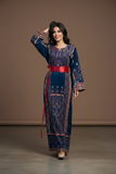 Blue Velvet Golden Embroidery Thoub