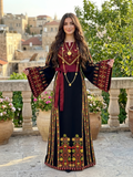 Traditional Black Thoub Embroidered Palestinian