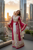 Pink Embroidered Palestinian Thobe Reversible Belt