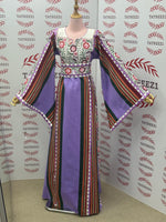 Load image into Gallery viewer, Purple Majdalway Embroidered Palestinian Fellahi Thobe

