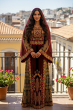 Qasab Malacca Velvet Thoub with Embroidery