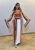 White Shade Traditional Embroidered Palestinian Fellahi Thobe